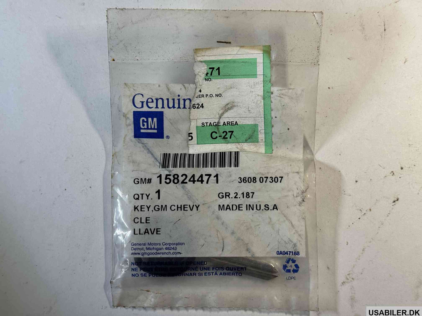 GM 15824471 Key Asm,Dr Lock & Ignition Lock