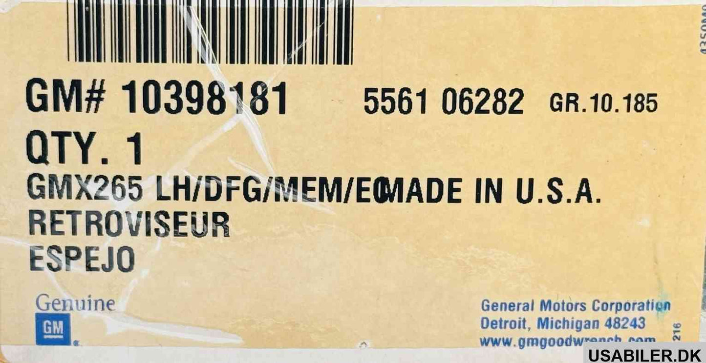 GM 10398181 Mirror, Outside Driver Side