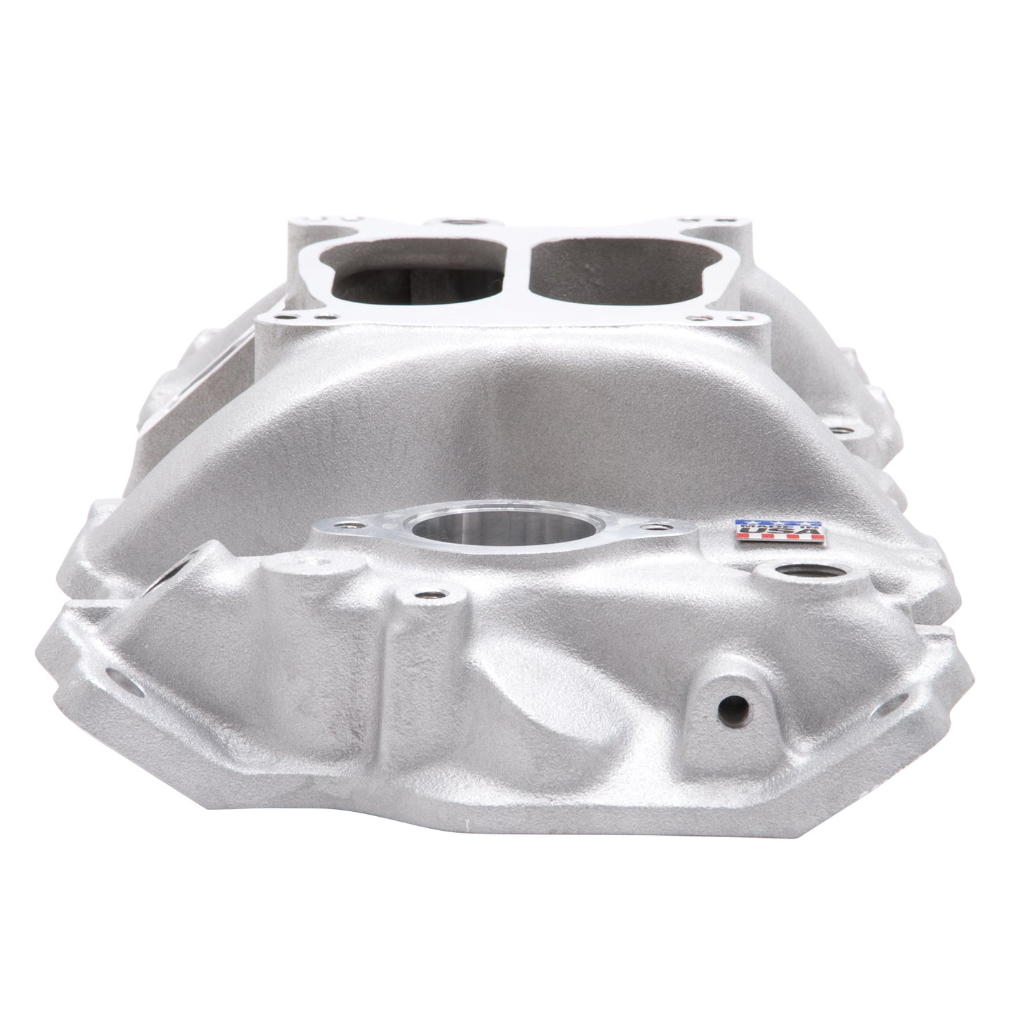 Performer indsugningsmanifold til 1955-86 Small-Block Chevy, satin finish