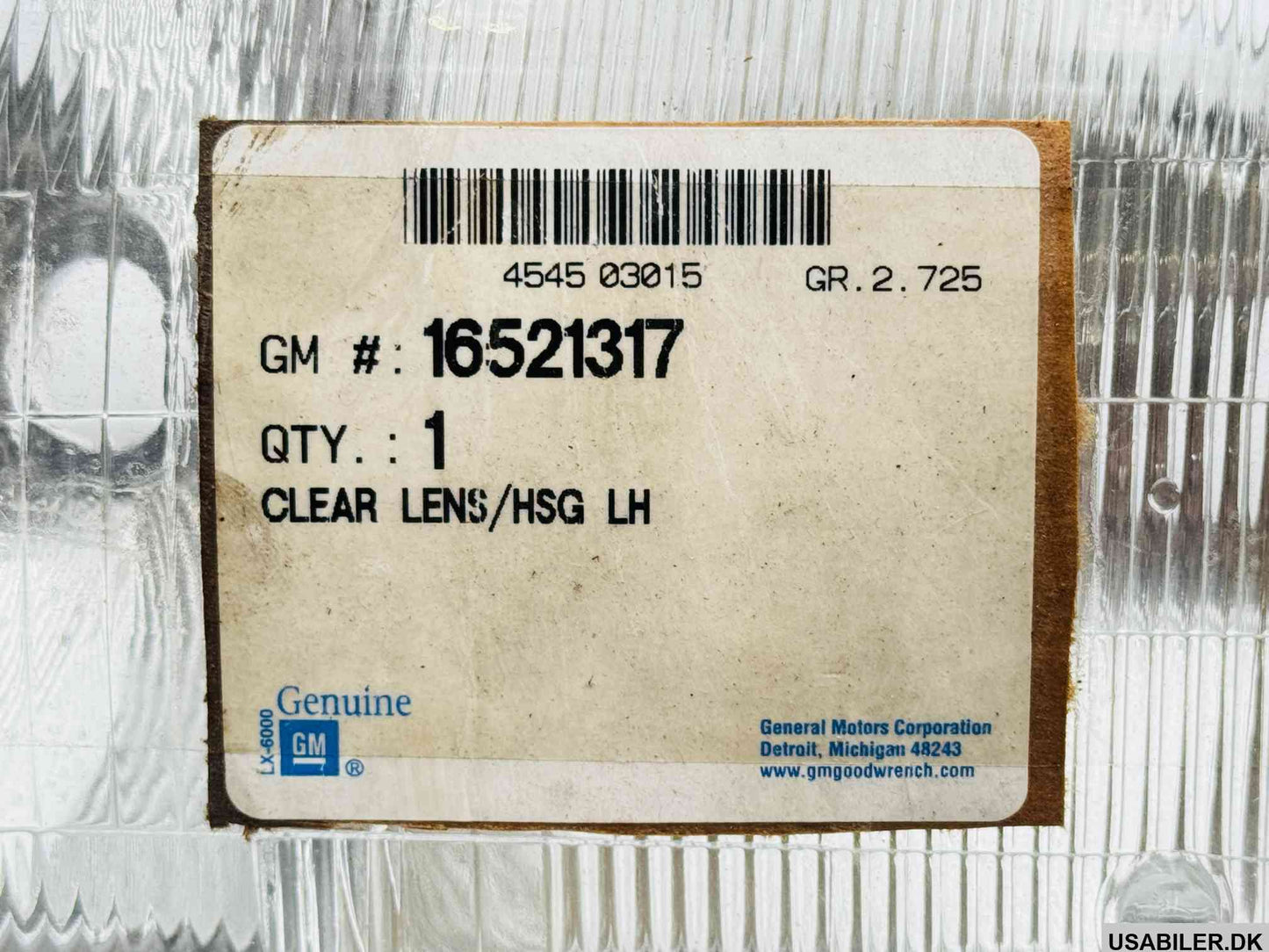 GM 16521317 Lens,Headlamp (W/Housing) (LH)